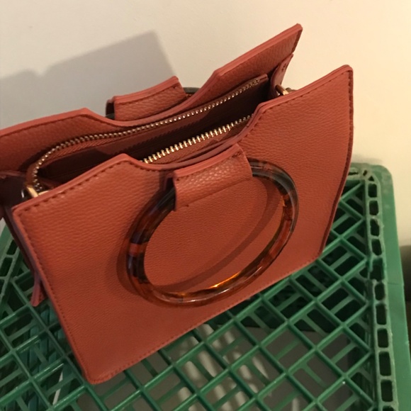 Chloe style vegan leather purse handbag vintage with lucite handles - Picture 4 of 7